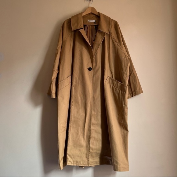 * RESERVED FOR DOROTHY * Gentle Herd Oversized Cotton Trench Coat in Beige - Picture 16 of 16